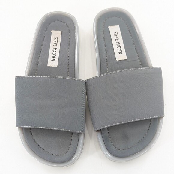 Steve Madden Grey Maddie Platform Flat Slip-On Sandals Size 7 - Picture 2 of 7